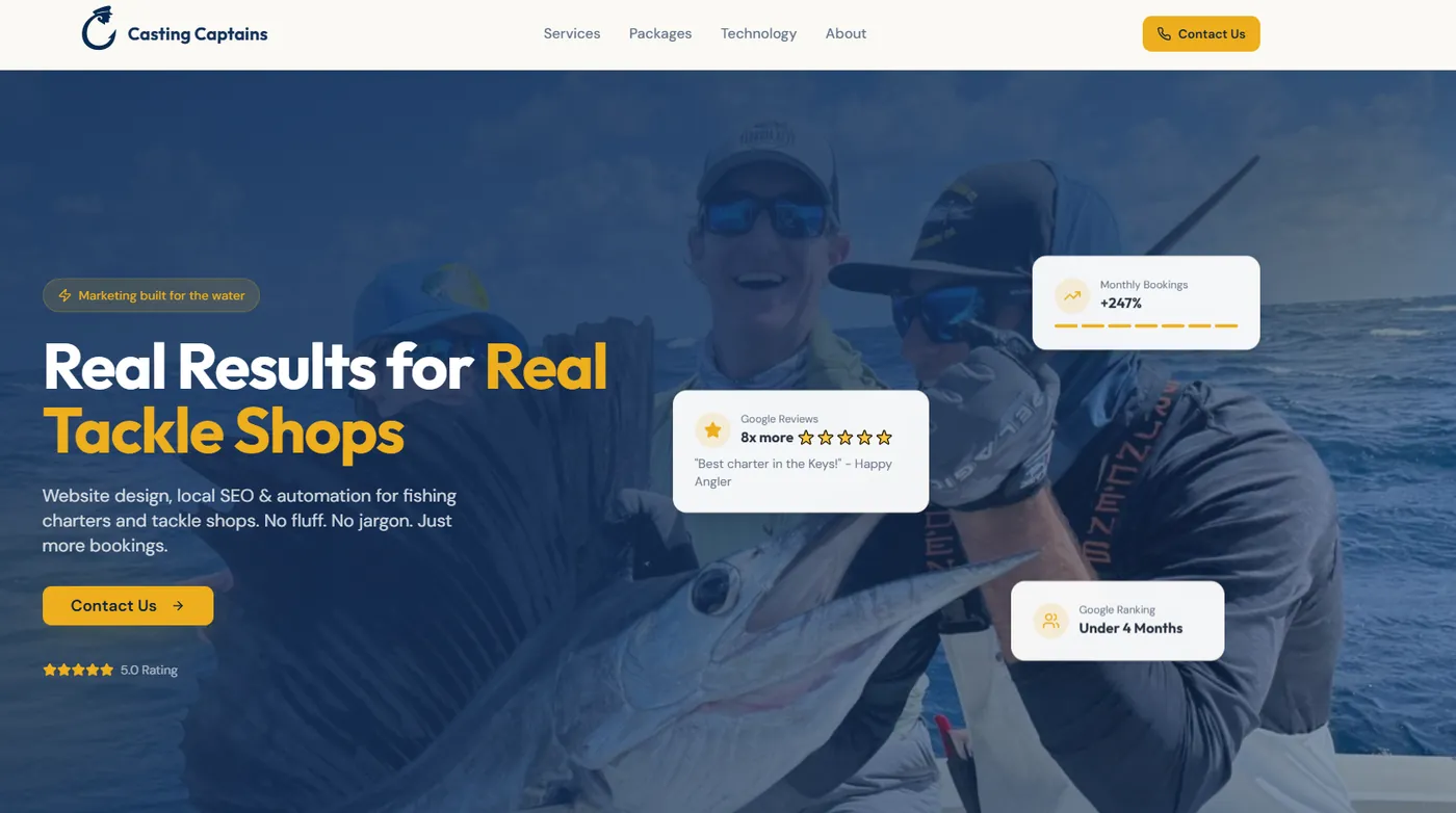 Casting Captains custom website example